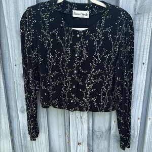 Ronni Nicole Black Floral Women's Top